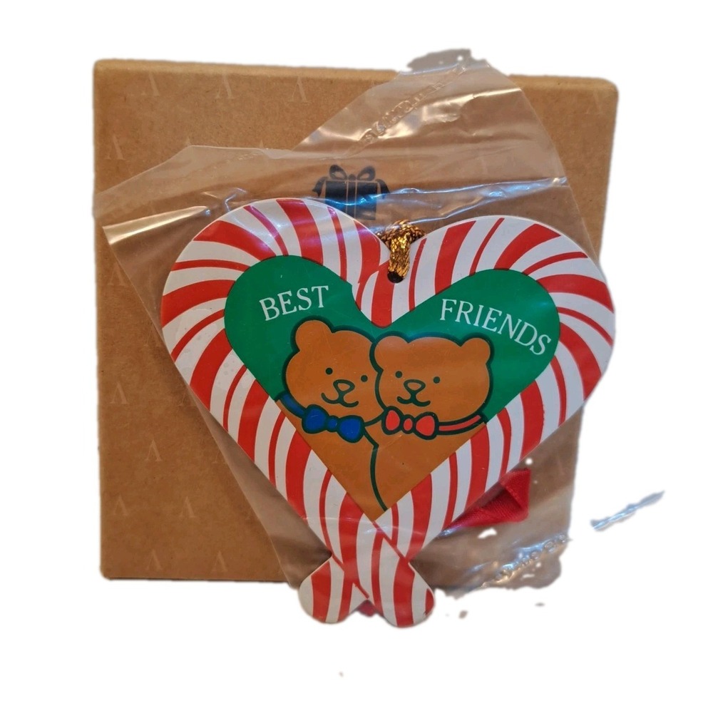 Avon With Love From Teddy Best Friends Heart Hanging Christmas Ornament